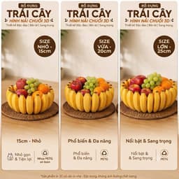 Rổ Đựng Trái Cây Hình Nải Chuối In 3D Nhựa PETG - Khay Đựng Hoa Quả Trang Trí Độc Đáo (15/20/25cm) 2