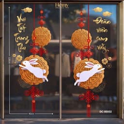 Decal Dán Kính Trung Thu Đoàn Viên, Trang Trí Nhà, Quán Cafe, Văn Phòng, Lớp Học, Bền Đẹp, PVC Chống Nước - HeMy Decor 5