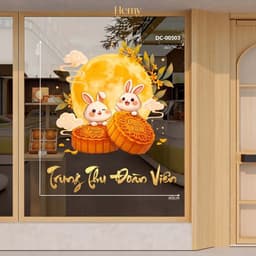 Decal Dán Kính Trung Thu Đoàn Viên, Trang Trí Nhà, Quán Cafe, Văn Phòng, Lớp Học, Bền Đẹp, PVC Chống Nước - HeMy Decor 3