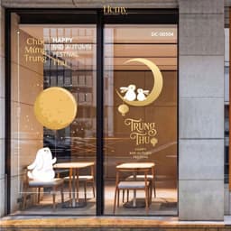 Decal Dán Kính Trung Thu Đoàn Viên, Trang Trí Nhà, Quán Cafe, Văn Phòng, Lớp Học, Bền Đẹp, PVC Chống Nước - HeMy Decor 6