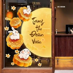 Decal Dán Kính Trung Thu Đoàn Viên, Trang Trí Nhà, Quán Cafe, Văn Phòng, Lớp Học, Bền Đẹp, PVC Chống Nước - HeMy Decor 7