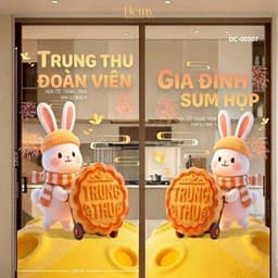 Decal Dán Kính Trung Thu Đoàn Viên, Trang Trí Nhà, Quán Cafe, Văn Phòng, Lớp Học, Bền Đẹp, PVC Chống Nước - HeMy Decor 2