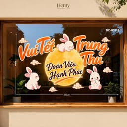 Decal Dán Kính Trung Thu Đoàn Viên, Trang Trí Nhà, Quán Cafe, Văn Phòng, Lớp Học, Bền Đẹp, PVC Chống Nước - HeMy Decor 9