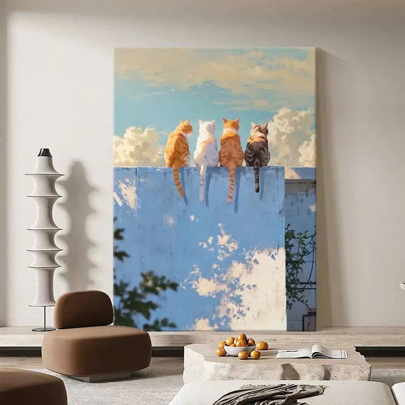Tranh canvas động vật hoạt hình , treo phòng khách, phòng ngủ, xưởng Printek sản xuất trực tiếp, tặng kèm đinh treo