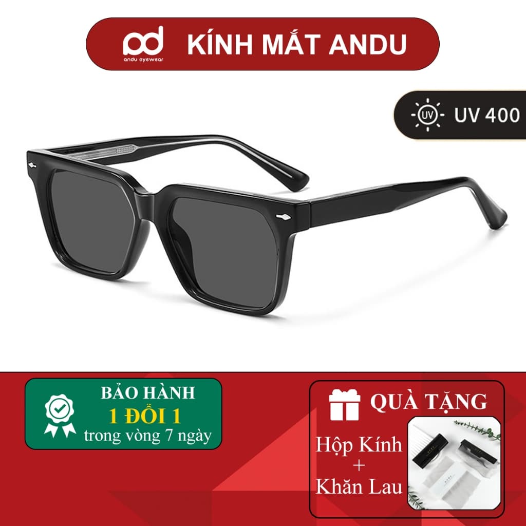 Kính râm mát thời trang nam nữ NARO EYEWEAR dáng vuông cổ điển chống tia UV bảo vệ mắt lái xe 8640