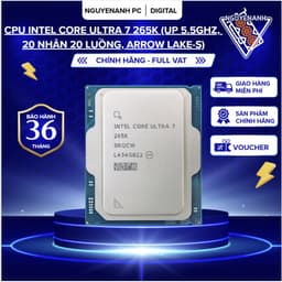 [Full Vat ] CPU Intel Core Ultra 7 265K (Up 5.5GHz, 20 Nhân 20 Luồng, Arrow Lake-S) TRAY - bh 36 tháng 1
