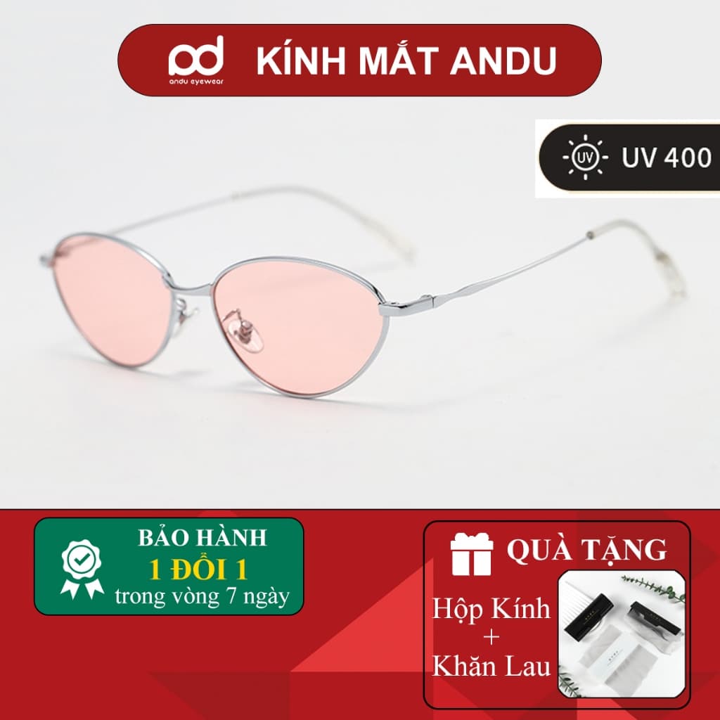 Kính mát thời trang nam nữ unisex phong cách Y2K, dáng mắt mèo thời thượng, đi biển dạo phố 8177