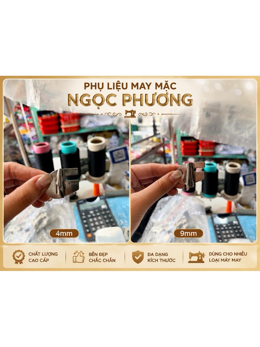 cử cuốn lai cử cuốn gấu cử cuốn tà áo dài bắt vào mặt nguyệt máy may nhiều kích cỡ