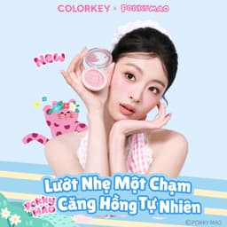[Mới] Phấn Má Hồng Có Nhũ Colorkey Phiên Bản Pocky Mao, Tạo Hiệu Ứng Căng Bóng, Lấp Lánh 4g 2