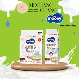 Tã dán / quân  Moony trắng Dịu Nhẹ siêu cao cấp NB62+4/S58+2/M46/L38 4