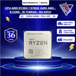 [Full Vat]CPU AMD Ryzen 7 5700X (AMD AM4 - 8 Core - 16 Thread  - No iGPU) - bh 36 tháng 1