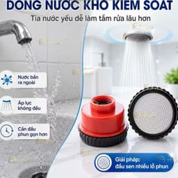 Đầu Sen Tắm Tăng Áp 1000 Lỗ Phun Tia Siêu Mịn Tiết Kiệm Nước . hastag.tv 2