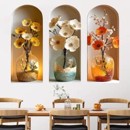 decal dán tường 3 vòm khung lọ hoa sẵn keo kt mỗi ô 3060cm . tổng thể 6090cm decor nhà cửa đẹp 1