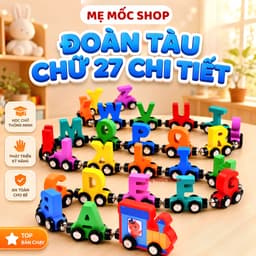 Đồ Chơi Đoàn Tàu Nam Châm 27 Toa Chữ Cái, Số Bằng Gỗ Memocshop, Đồ Chơi Thông Minh Giáo Dục Sớm Cho Bé Phát Triển Tư Duy 1