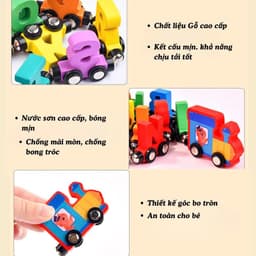 Đồ Chơi Đoàn Tàu 27 Toa Chữ Cái Bằng Gỗ Hút Nam Châm Hgaykidhn Đồ Chơi Thông Minh Giáo Dục Sớm Cho Bé 6