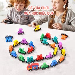 Đồ Chơi Đoàn Tàu 27 Toa Chữ Cái Bằng Gỗ Hút Nam Châm Hgaykidhn Đồ Chơi Thông Minh Giáo Dục Sớm Cho Bé 9