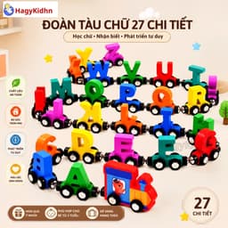 Đồ Chơi Đoàn Tàu 27 Toa Chữ Cái Bằng Gỗ Hút Nam Châm Hgaykidhn Đồ Chơi Thông Minh Giáo Dục Sớm Cho Bé 1