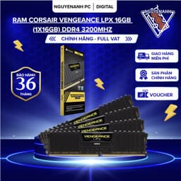 [Full Vat] RAM CORSAIR VENGEANCE LPX 16GB (1x16GB) DDR4 3200Mhz - Bh 36 tháng 1