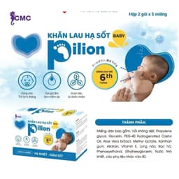 Khăn Lau Hạ Sốt Pilion Baby An Toàn Tiện Lợi Cho Bé Từ 6 Tháng Tuổi (Hộp 2 túi x 5 miếng) 5