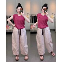 [Mở Bán] Quần Kaki Dáng Baggy Thụng Cạp Chun Kèm Dây Rút 17Dec-850, Quần Boom Kaki Gân Giữa Vải Kaki Nhật 6