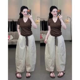 [Mở Bán] Quần Kaki Dáng Baggy Thụng Cạp Chun Kèm Dây Rút 17Dec-850, Quần Boom Kaki Gân Giữa Vải Kaki Nhật 7