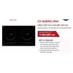 Bếp từ đôi model mới nhất 2026 | Bếp từ CANZY I19862C SMART SR 9.0 | Bếp từ Inverter | Quạt siêu êm 9