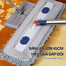 (1 Cây Lau + 2 Bông Lau) Cây Lau Nhà Tự Vắt Tiện Dụng, Chổi Lau Nhà Thông Minh Xoay 360 Độ 6