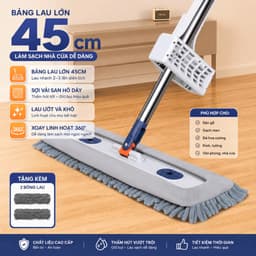 (1 Cây Lau + 2 Bông Lau) Cây Lau Nhà Tự Vắt Tiện Dụng, Chổi Lau Nhà Thông Minh Xoay 360 Độ 1