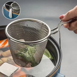 PVN78569 Rổ Nhúng Lẩu Inox 304 Cao Cấp 11x9.5cm – Giỏ Lưới Nhúng Đồ Ăn Có Móc Treo 2