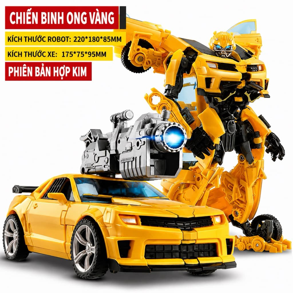Mô hình đồ chơi tranfomer , đồ chơi robot chiến binh biến hình 2trong1 , chất liệu hợp kim,nhựa abs