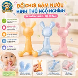 Đồ gặm nướu silicon cao cấp cho bé hình thỏ dễ thương giúp giảm ngứa lợi mọc răng an toàn 1