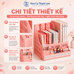 [ Tặng Tập mỹ thuật ]Khay kệ đựng tài liệu văn phòng A4 4 ngăn xinh xắn, Giá kệ đựng sách vở để bàn 8