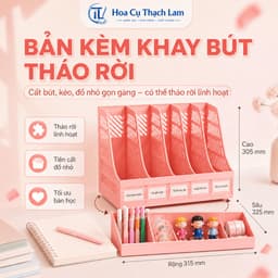 [ Tặng Tập mỹ thuật ]Khay kệ đựng tài liệu văn phòng A4 4 ngăn xinh xắn, Giá kệ đựng sách vở để bàn 9