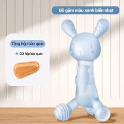 Đồ gặm nướu silicon cao cấp cho bé hình thỏ dễ thương giúp giảm ngứa lợi mọc răng an toàn 3