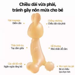 Đồ gặm nướu silicon cao cấp cho bé hình thỏ dễ thương giúp giảm ngứa lợi mọc răng an toàn 6