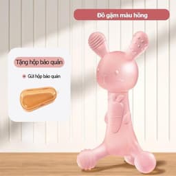 Đồ gặm nướu silicon cao cấp cho bé hình thỏ dễ thương giúp giảm ngứa lợi mọc răng an toàn 4
