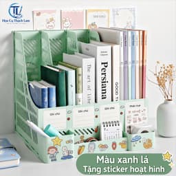 [ Tặng Tập mỹ thuật ]Khay kệ đựng tài liệu văn phòng A4 4 ngăn xinh xắn, Giá kệ đựng sách vở để bàn 4