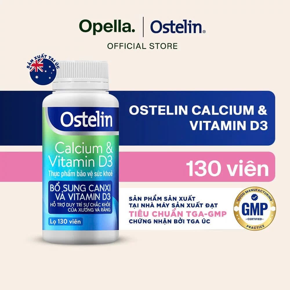 Ostelin 60 viên/ 130 Viên Uống Hỗ Trợ Bổ Sung Calcium & Vitamin D3 Duy Trì Chắc Khỏe Xương và Răng