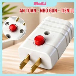 Phích cắm điện công tắc bật tắt - ĐẦU CẮM ĐIỆN 2 CHÂN Hạn chế tia lửa điện 2500W 10A NHỰA PC CHỊU NHIỆT 1