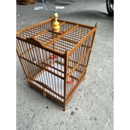 [Lồng sẵn nan trúc] Lồng chim Vành Khuyên, Hút Mật chất liệu trúc già xử lí, nan trúc có phụ kiện đi kèm 6