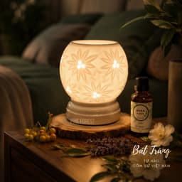 Đèn Xông Tinh Dầu Điện Gốm Sứ Bát Tràng Thấu Quang | Đèn Ngủ Thơm Phòng 6