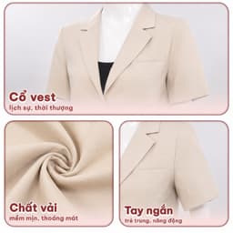 Áo Vest Croptop Nữ LIMO MS8001 Blazer Tay Ngắn Form Lửng Phối Túi Thời Trang Dễ Phối Đồ Công Sở 2