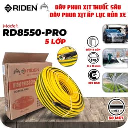 Dây xịt thuốc sâu 6.5mm-8.5mm, 3-5 lớp, 50m, 320 bar, dây rửa xe, ống dây xịt tưới cây cao cấp, riden 3
