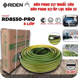 Dây xịt thuốc sâu 6.5mm-8.5mm, 3-5 lớp, 50m, 320 bar, dây rửa xe, ống dây xịt tưới cây cao cấp, riden 2