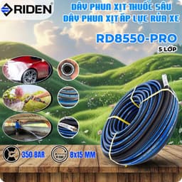 Dây xịt thuốc sâu 6.5mm-8.5mm, 3-5 lớp, 50m, 320 bar, dây rửa xe, ống dây xịt tưới cây cao cấp, riden 5
