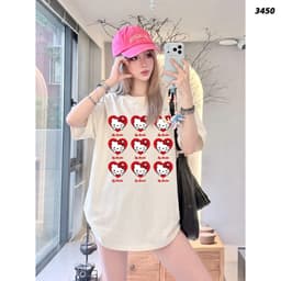 Áo Thun HY KORÉ MÈO ICON TRÁI TIM 3450 Form Rộng Localbrand Oversize Unisex Vải Cotton 75% Nam Nữ Mặc Đẹp 4