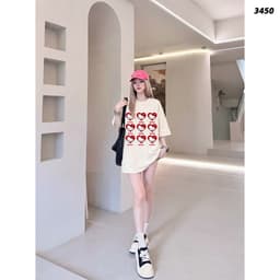 Áo Thun HY KORÉ MÈO ICON TRÁI TIM 3450 Form Rộng Localbrand Oversize Unisex Vải Cotton 75% Nam Nữ Mặc Đẹp 3