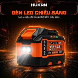 Pin HUKAN G1-BEL4515-P4,Kèm 2 Đèn Led Siêu Sáng - 2 Cổng Sạc USB, TYPY-C 2