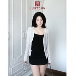 [CÓ CÚC] Áo Khoác Cardigan Nữ Tay Dài JUSTDUN Chất Thun Giấy Mỏng Nhẹ Form Suông Phong Cách Hàn Quốc HN5 4