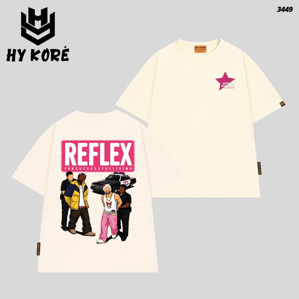 Áo Thun HY KORÉ REFLEX 3449 Form Rộng Localbrand Oversize Unisex Vải Cotton 75% Nam Nữ Mặc Đẹp